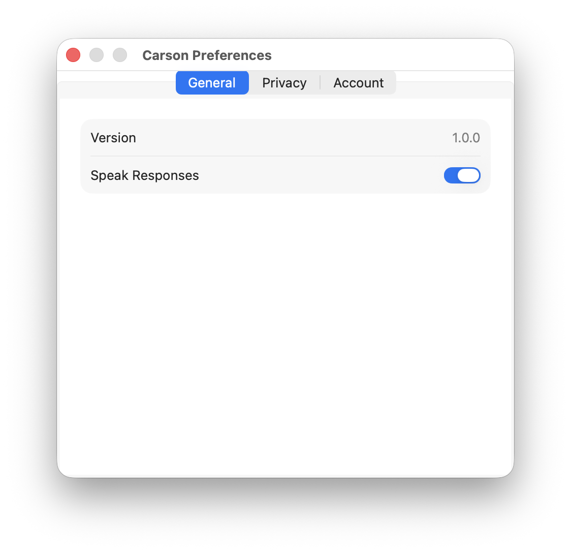 Carson preferences - General