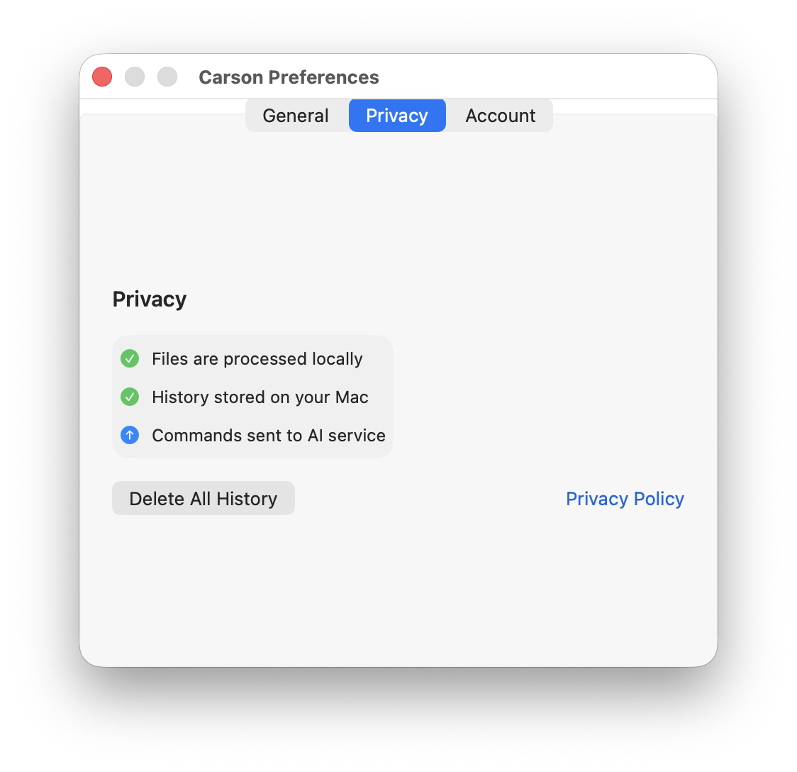 Carson preferences - Privacy